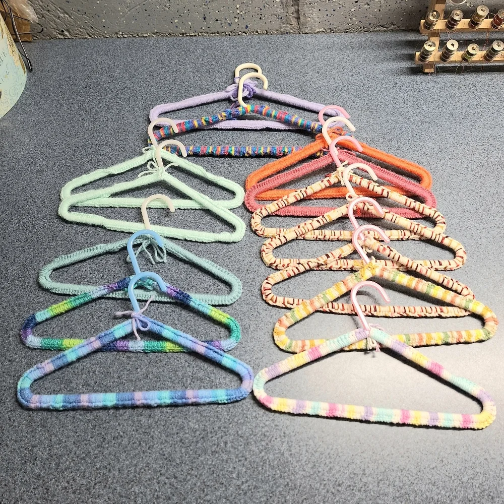 Handmade, Knitted Children's Hangers(2 Adult) Bundle of 14